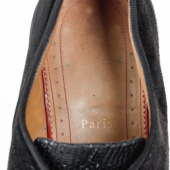 Christian Louboutin Black Multi-Material Greggo Lace Up Derby Shoes - Picture 10 of 10